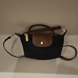 Elegant Black and Brown Crossbody Bag